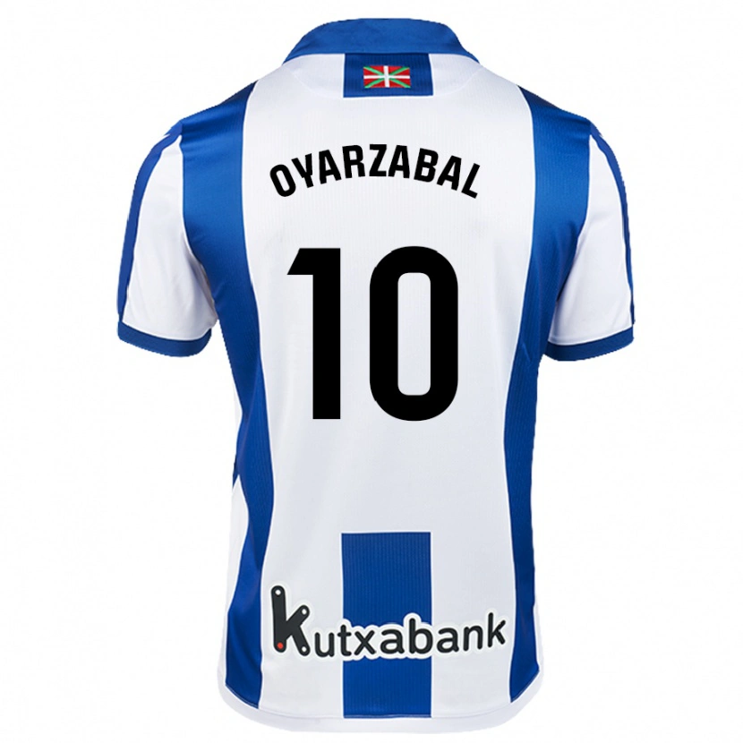 Danxen Homme Maillot Mikel Oyarzabal #10 Blanc Bleu Tenues Domicile 2024/25 T-Shirt