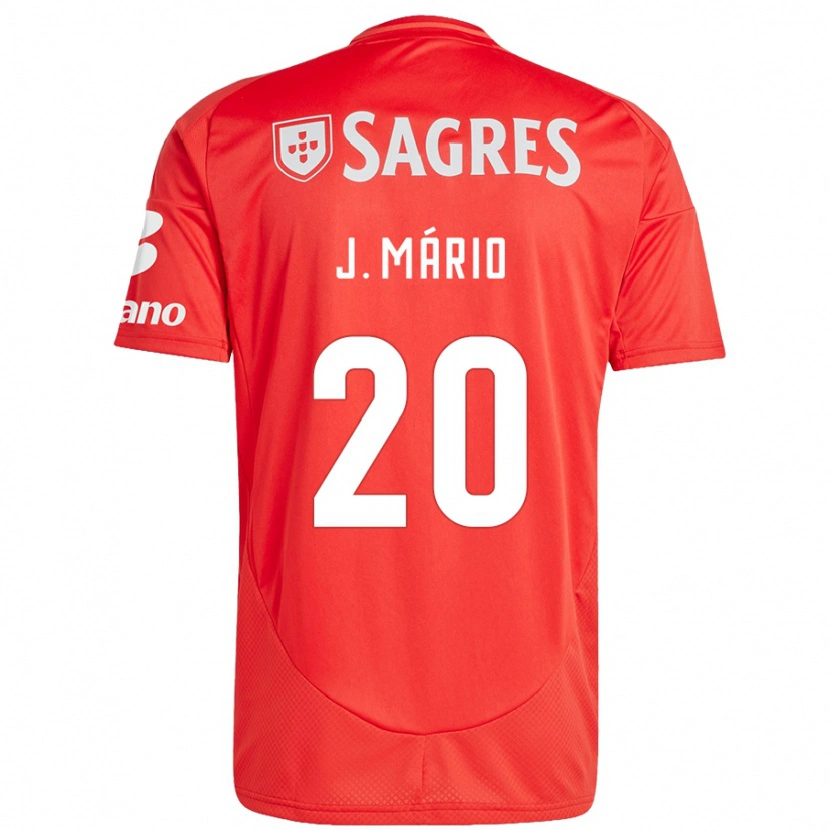 Danxen Homme Maillot João Mário #20 Rouge Blanc Tenues Domicile 2024/25 T-Shirt