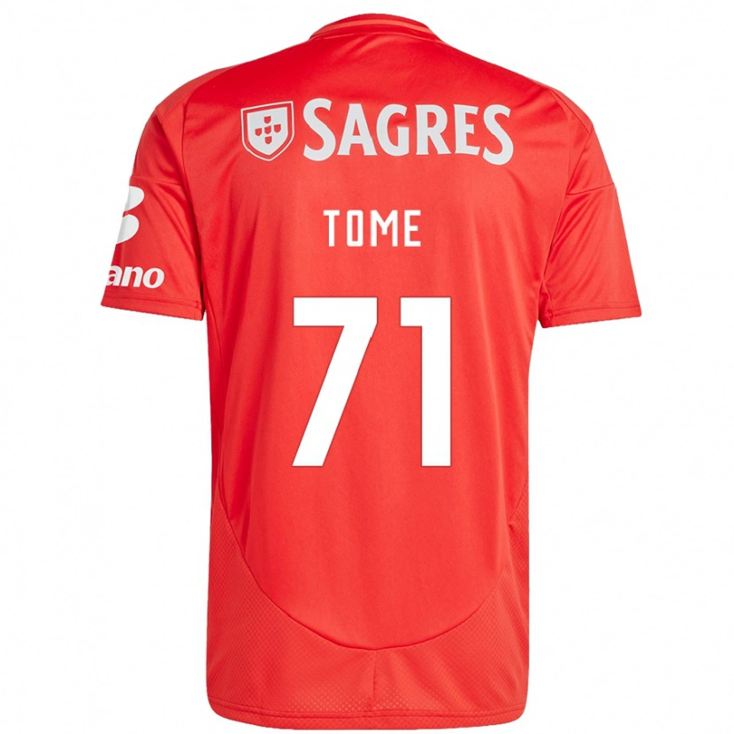 Danxen Homme Maillot João Tomé #71 Rouge Blanc Tenues Domicile 2024/25 T-Shirt