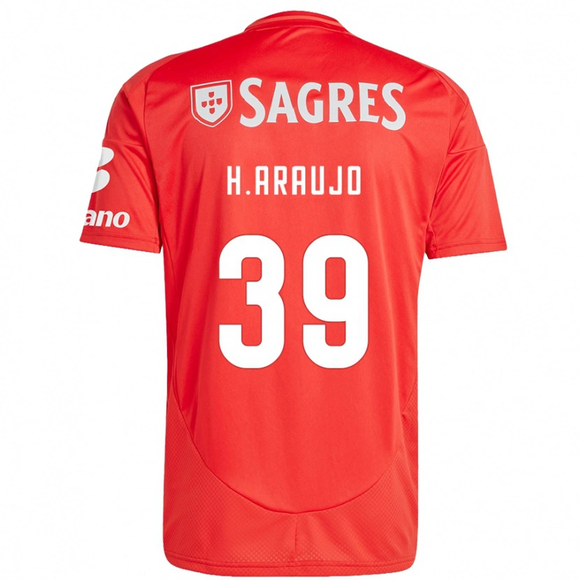 Danxen Homme Maillot Henrique Araujo #39 Rouge Blanc Tenues Domicile 2024/25 T-Shirt