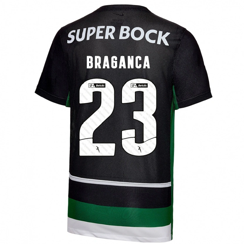 Danxen Homme Maillot Daniel Bragança #23 Noir Blanc Vert Tenues Domicile 2024/25 T-Shirt