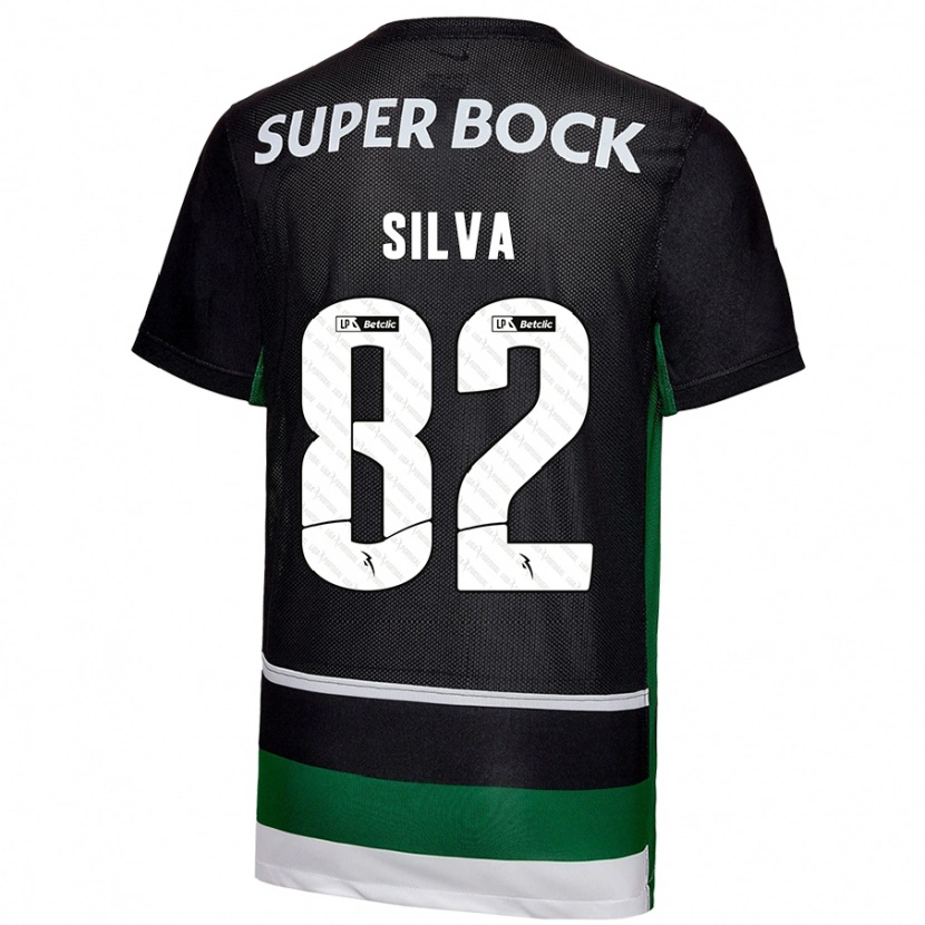 Danxen Homme Maillot Gabriel Silva #82 Noir Blanc Vert Tenues Domicile 2024/25 T-Shirt