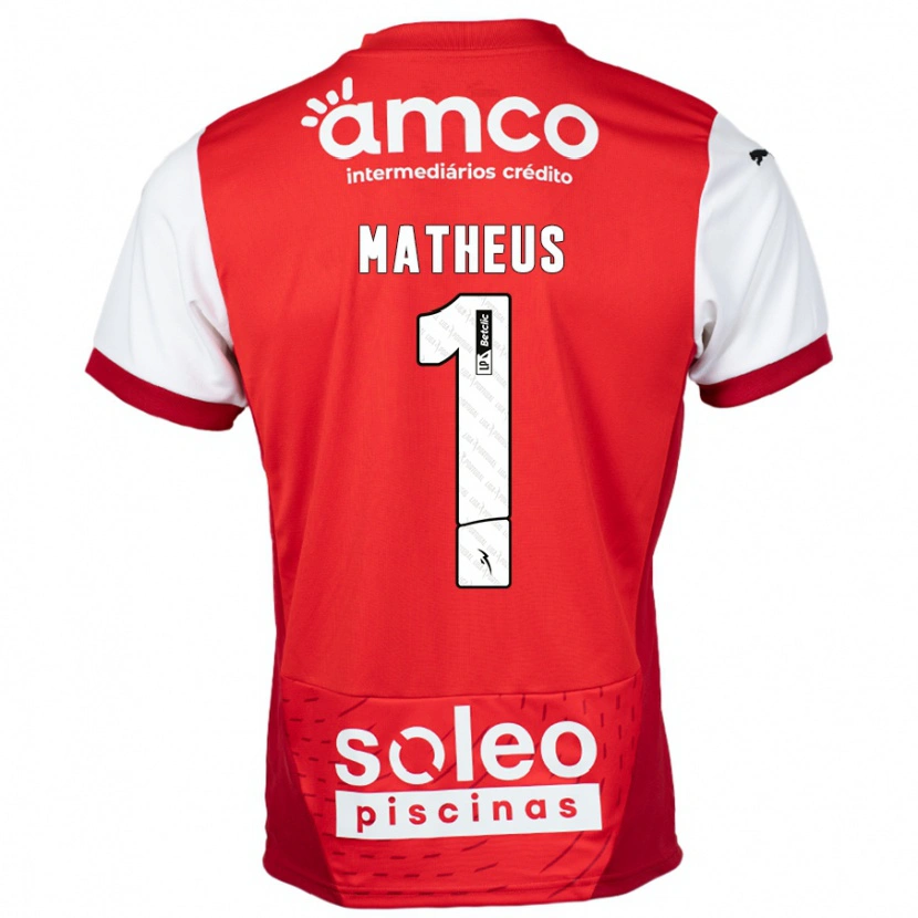 Danxen Homme Maillot Matheus #1 Rouge Blanc Tenues Domicile 2024/25 T-Shirt