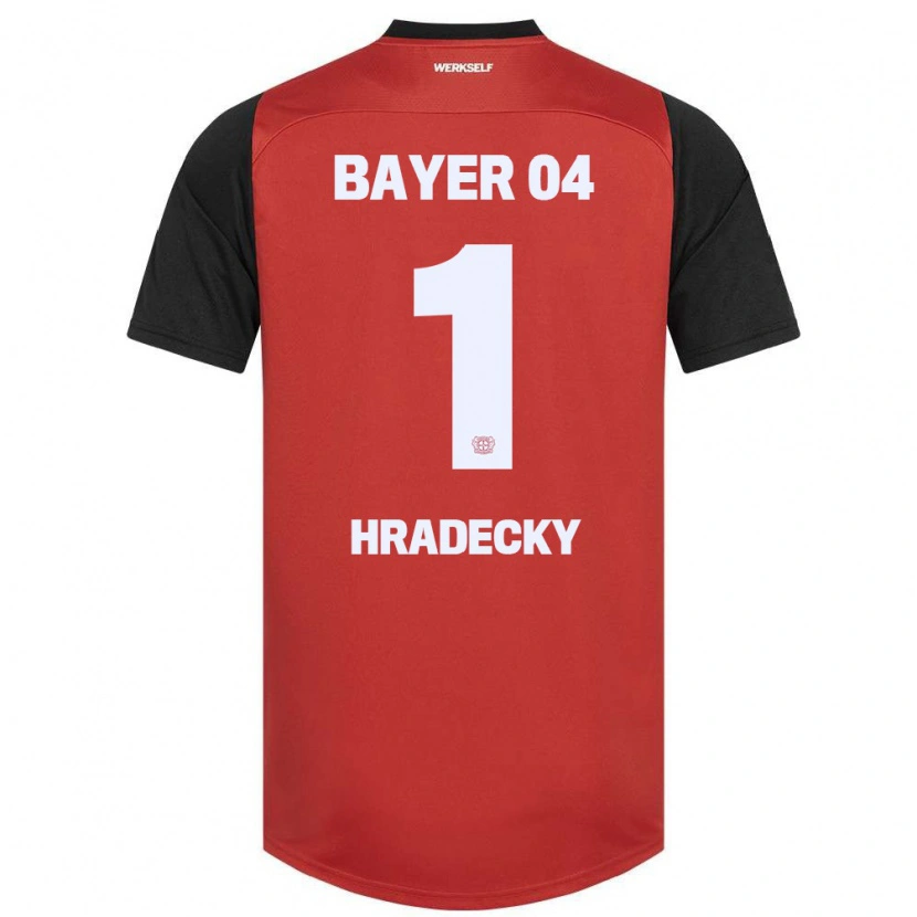 Danxen Homme Maillot Lukas Hradecky #1 Rouge Noir Tenues Domicile 2024/25 T-Shirt