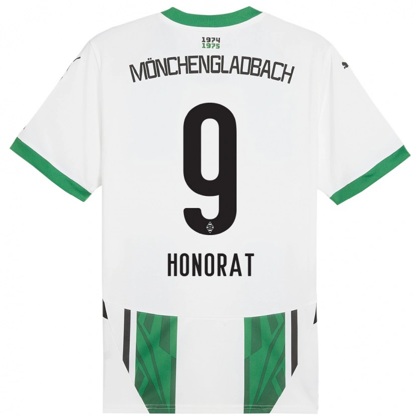 Danxen Homme Maillot Franck Honorat #9 Blanc Vert Tenues Domicile 2024/25 T-Shirt