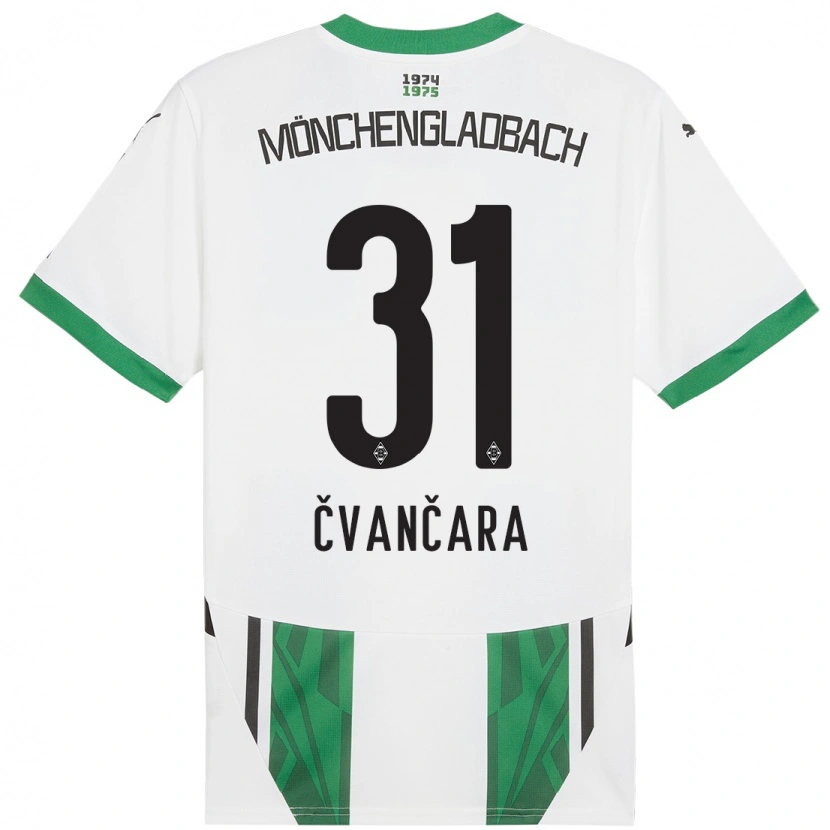 Danxen Homme Maillot Tomas Cvancara #31 Blanc Vert Tenues Domicile 2024/25 T-Shirt