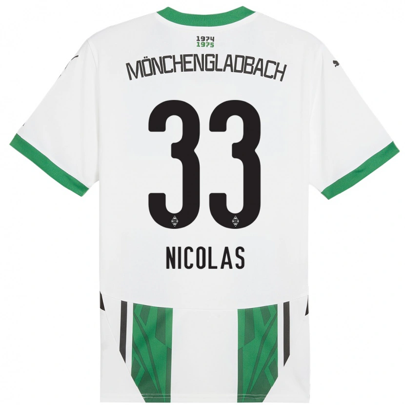 Danxen Homme Maillot Moritz Nicolas #33 Blanc Vert Tenues Domicile 2024/25 T-Shirt