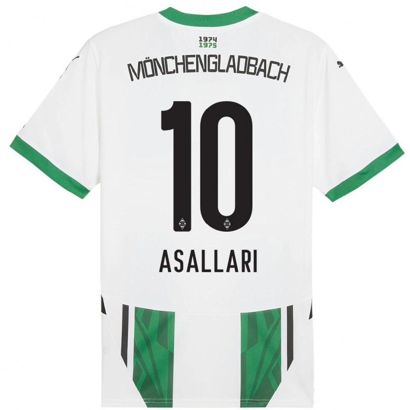 Danxen Homme Maillot Kushtrim Asallari #10 Blanc Vert Tenues Domicile 2024/25 T-Shirt