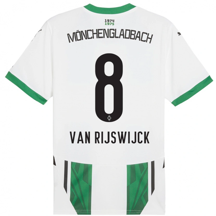 Danxen Homme Maillot Britt Van Rijswijck #8 Blanc Vert Tenues Domicile 2024/25 T-Shirt