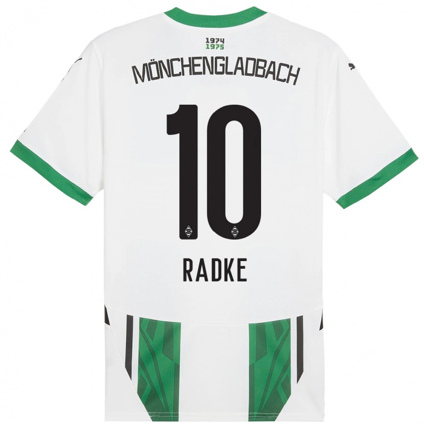 Danxen Homme Maillot Laura Radke #10 Blanc Vert Tenues Domicile 2024/25 T-Shirt