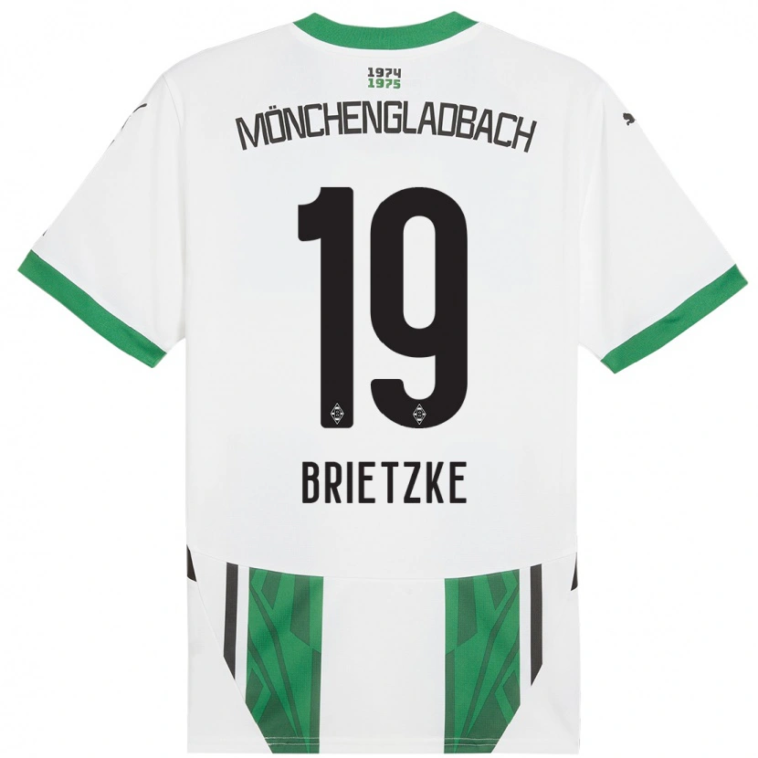 Danxen Homme Maillot Yvonne Brietzke #19 Blanc Vert Tenues Domicile 2024/25 T-Shirt