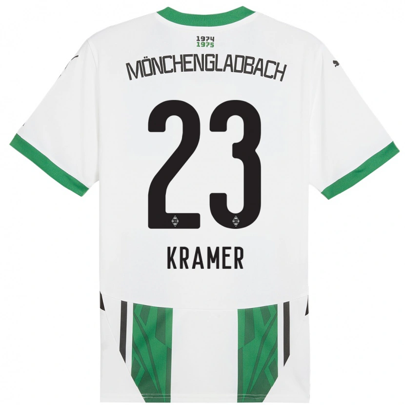 Danxen Homme Maillot Christoph Kramer #23 Blanc Vert Tenues Domicile 2024/25 T-Shirt