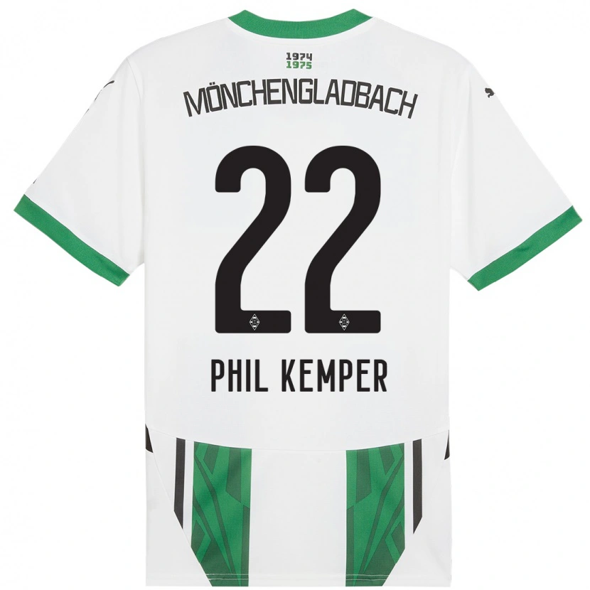 Danxen Homme Maillot Phil Kemper #22 Blanc Vert Tenues Domicile 2024/25 T-Shirt