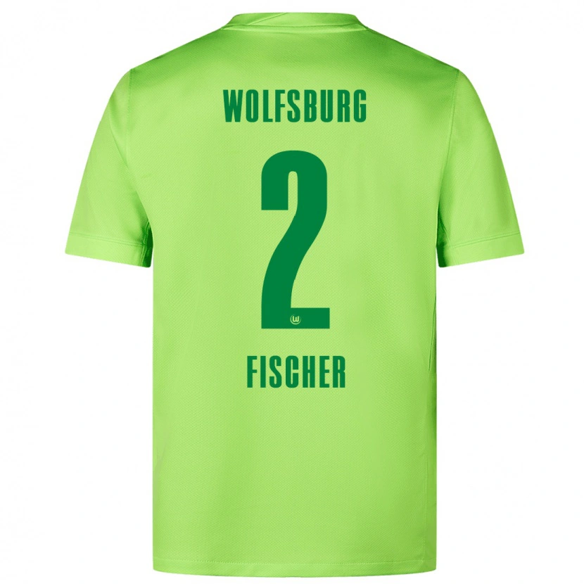 Danxen Homme Maillot Kilian Fischer #2 Vert Fluo Tenues Domicile 2024/25 T-Shirt