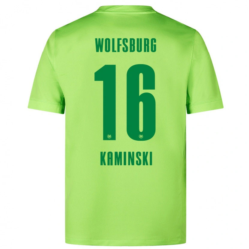 Danxen Homme Maillot Jakub Kaminski #16 Vert Fluo Tenues Domicile 2024/25 T-Shirt