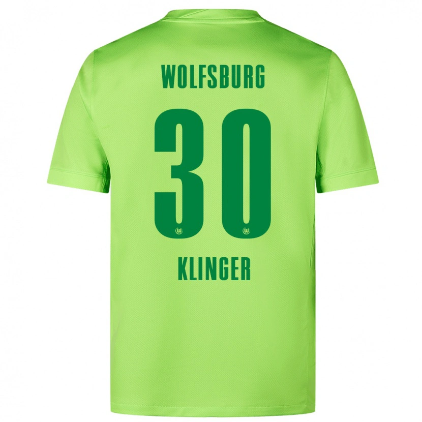 Danxen Homme Maillot Niklas Klinger #30 Vert Fluo Tenues Domicile 2024/25 T-Shirt