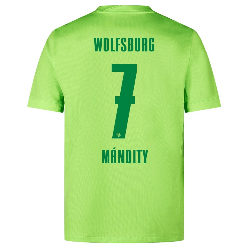 Danxen Homme Maillot Márkó Mándity #7 Vert Fluo Tenues Domicile 2024/25 T-Shirt