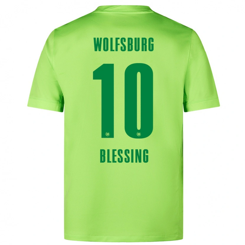 Danxen Homme Maillot Èlisée Blessing #10 Vert Fluo Tenues Domicile 2024/25 T-Shirt