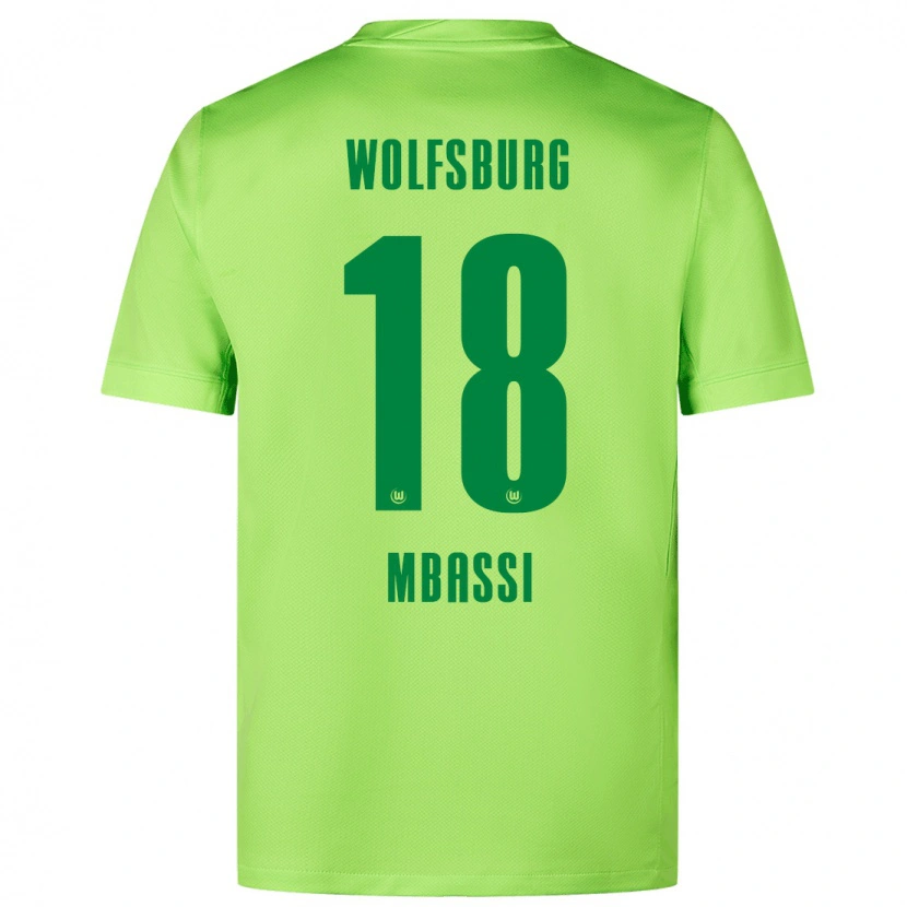 Danxen Homme Maillot Mario Mbassi #18 Vert Fluo Tenues Domicile 2024/25 T-Shirt