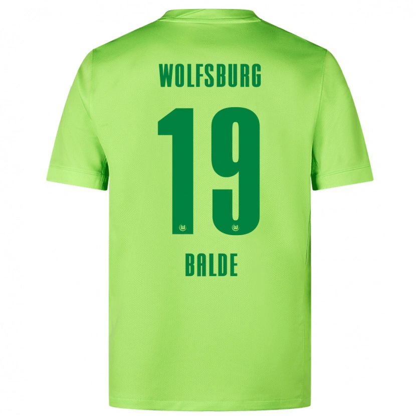 Danxen Homme Maillot Saido Baldé #19 Vert Fluo Tenues Domicile 2024/25 T-Shirt