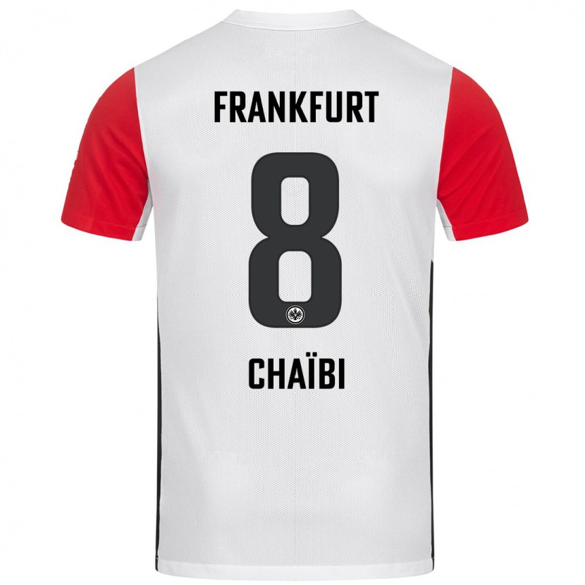 Danxen Homme Maillot Farès Chaïbi #8 Blanc Rouge Tenues Domicile 2024/25 T-Shirt