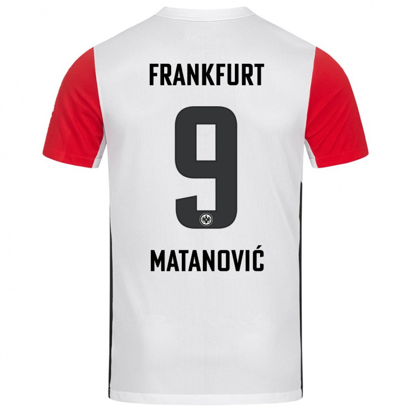 Danxen Homme Maillot Igor Matanovic #9 Blanc Rouge Tenues Domicile 2024/25 T-Shirt