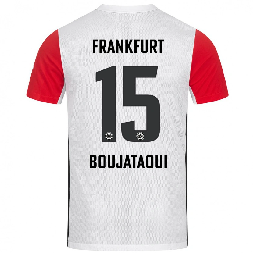 Danxen Homme Maillot Tarik Boujataoui #15 Blanc Rouge Tenues Domicile 2024/25 T-Shirt