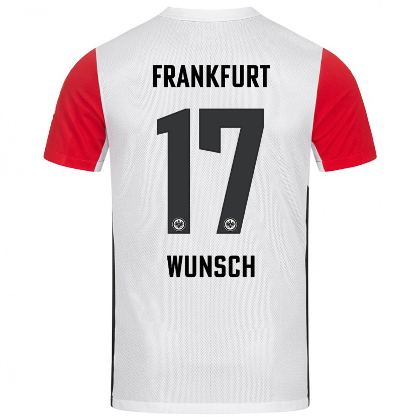 Danxen Homme Maillot Paul Wünsch #17 Blanc Rouge Tenues Domicile 2024/25 T-Shirt