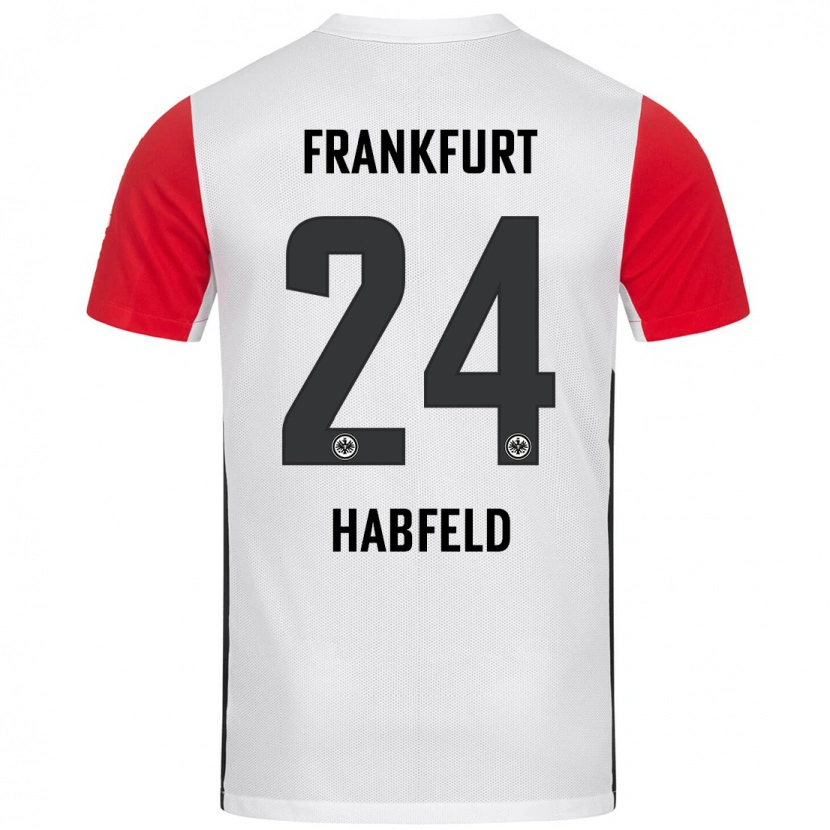 Danxen Homme Maillot Josef Haßfeld #24 Blanc Rouge Tenues Domicile 2024/25 T-Shirt