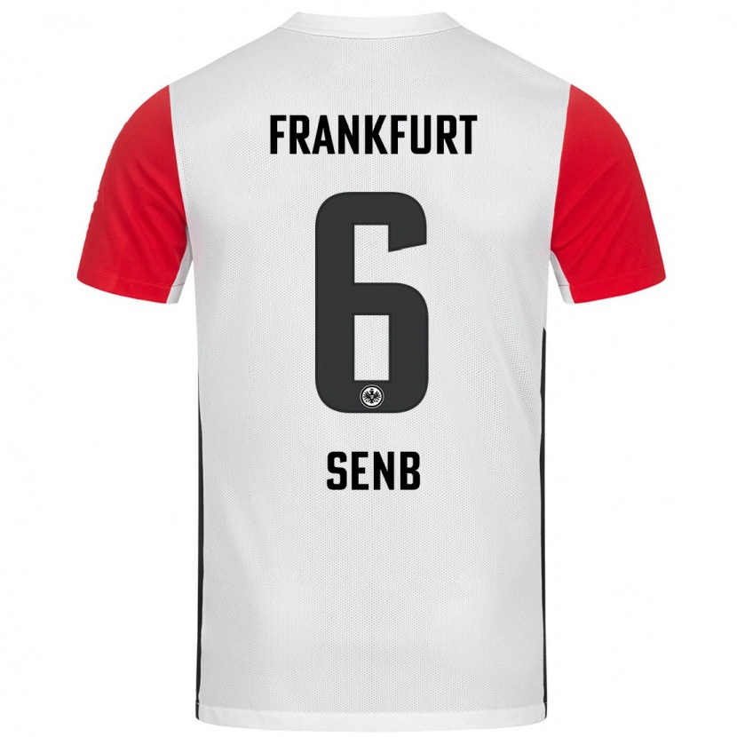 Danxen Homme Maillot Elisa Senß #6 Blanc Rouge Tenues Domicile 2024/25 T-Shirt