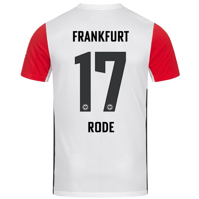 Danxen Homme Maillot Sebastian Rode #17 Blanc Rouge Tenues Domicile 2024/25 T-Shirt