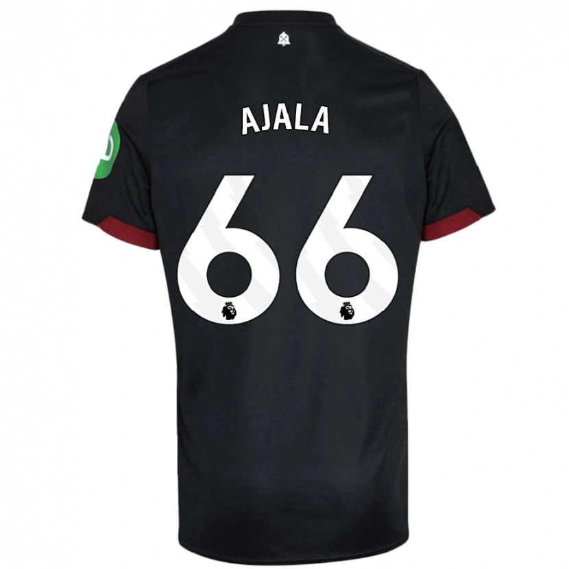 Danxen Homme Maillot Joshua Ajala #66 Noir Blanc Tenues Extérieur 2024/25 T-Shirt