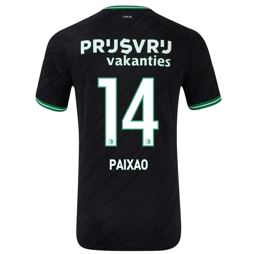 Danxen Homme Maillot Igor Paixão #14 Noir Vert Tenues Extérieur 2024/25 T-Shirt