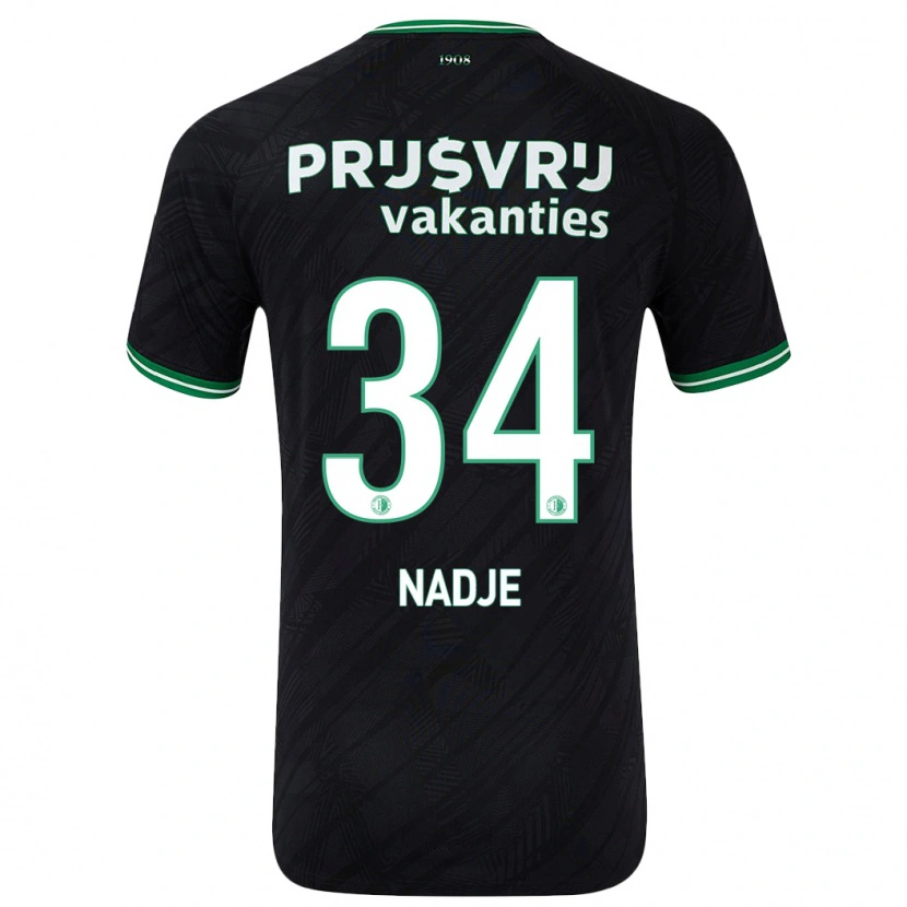 Danxen Homme Maillot Chris-Kévin Nadje #34 Noir Vert Tenues Extérieur 2024/25 T-Shirt