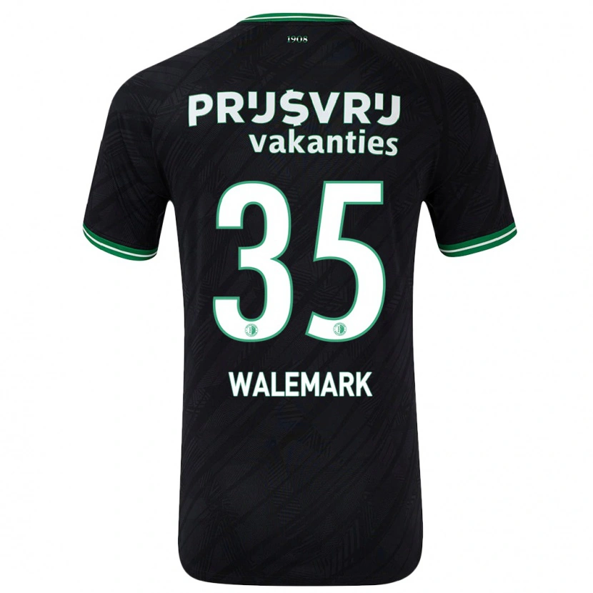 Danxen Homme Maillot Patrik Walemark #35 Noir Vert Tenues Extérieur 2024/25 T-Shirt