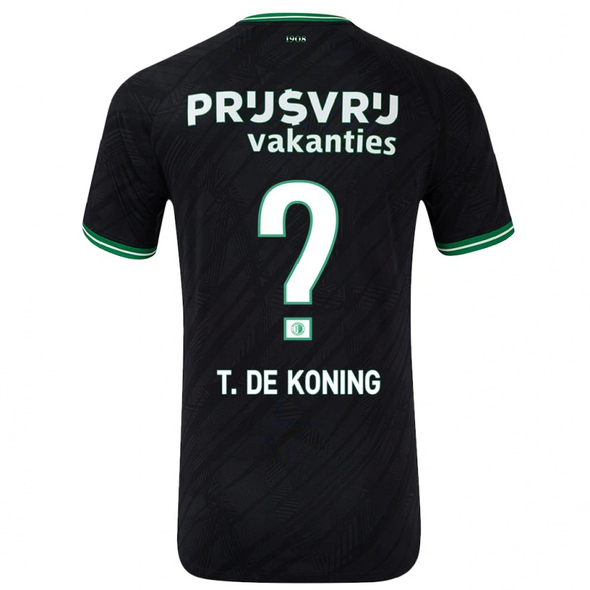 Danxen Homme Maillot Tim De Koning #0 Noir Vert Tenues Extérieur 2024/25 T-Shirt