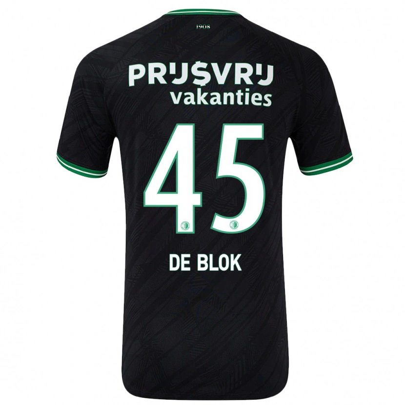 Danxen Homme Maillot Lars De Blok #45 Noir Vert Tenues Extérieur 2024/25 T-Shirt