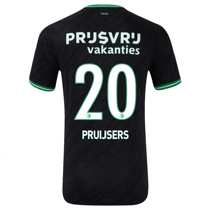 Danxen Homme Maillot Tom Pruijsers #20 Noir Vert Tenues Extérieur 2024/25 T-Shirt