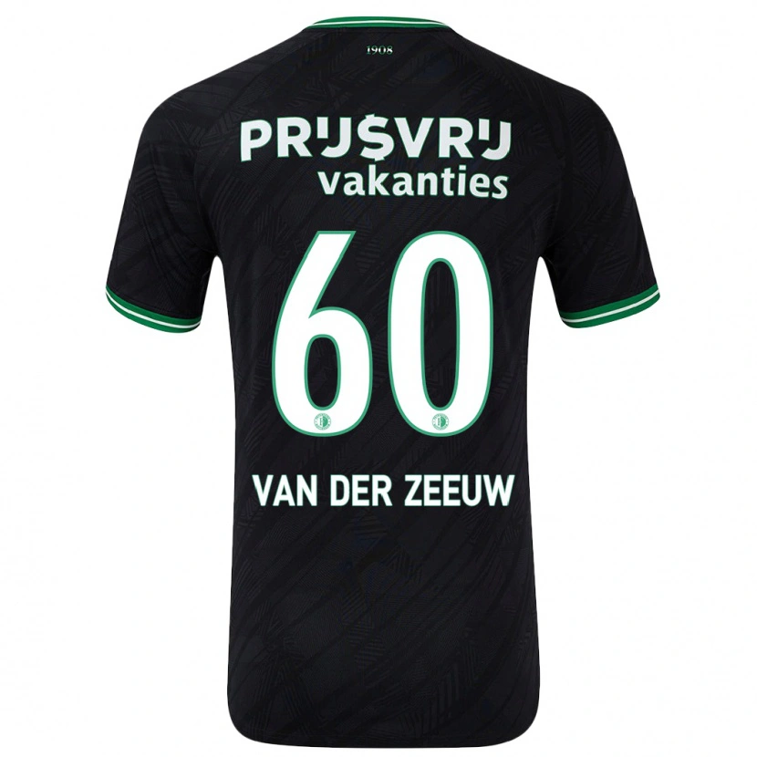 Danxen Homme Maillot Twan Van Der Zeeuw #60 Noir Vert Tenues Extérieur 2024/25 T-Shirt