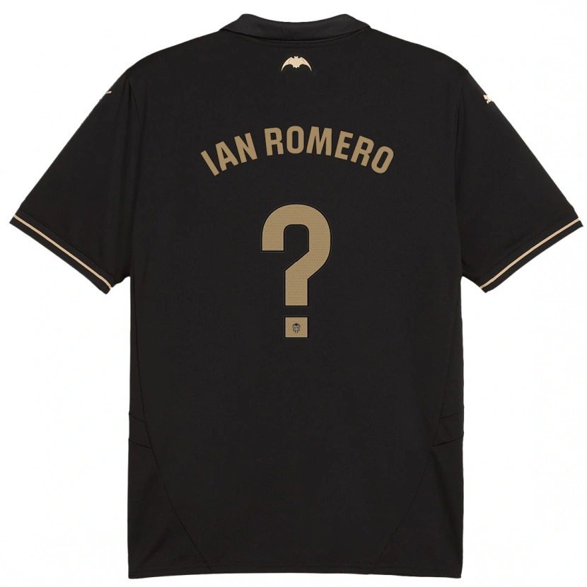 Danxen Homme Maillot Ian Romero #0 Noir Tenues Extérieur 2024/25 T-Shirt