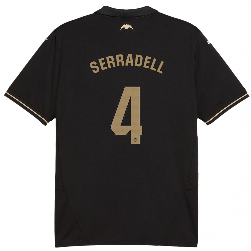 Danxen Homme Maillot Álex Serradell #4 Noir Tenues Extérieur 2024/25 T-Shirt