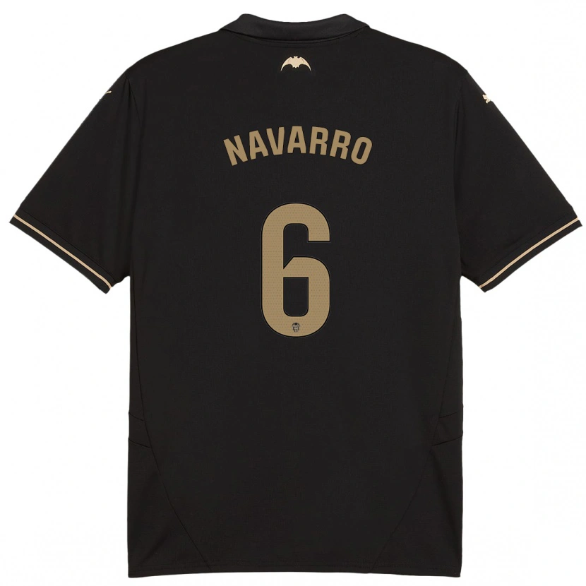 Danxen Homme Maillot Javi Navarro #6 Noir Tenues Extérieur 2024/25 T-Shirt