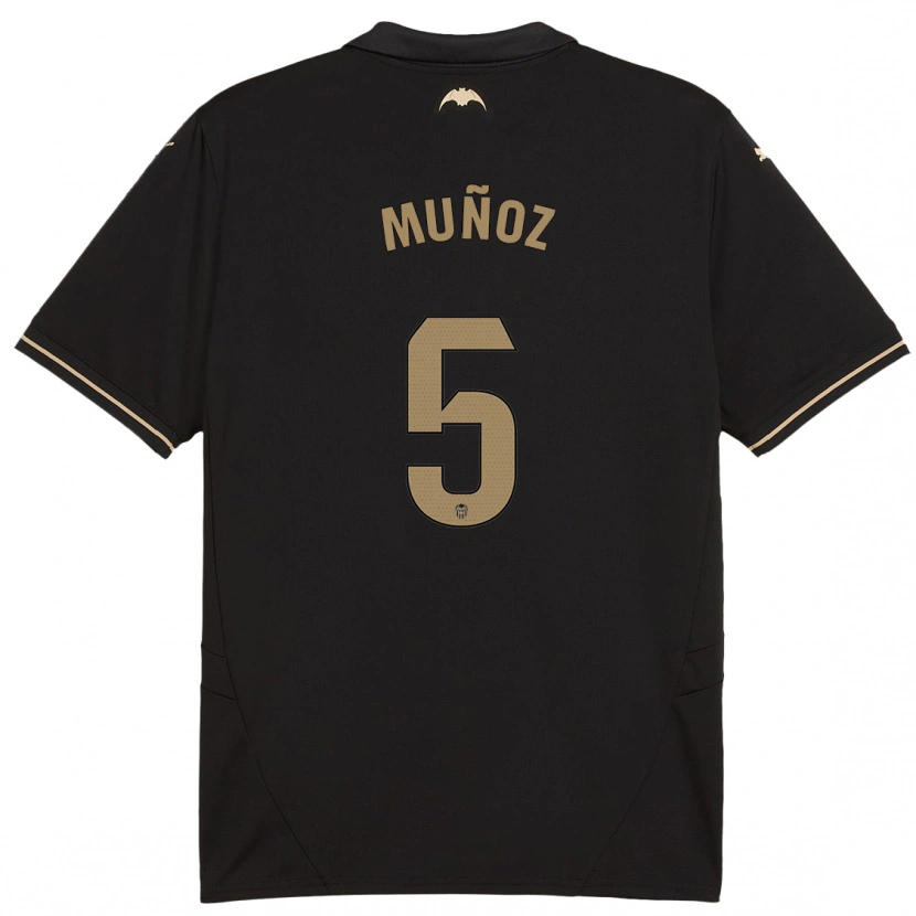 Danxen Homme Maillot Iván Muñoz #5 Noir Tenues Extérieur 2024/25 T-Shirt