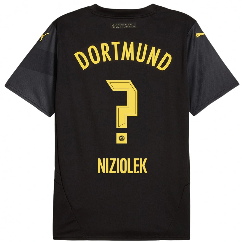 Danxen Homme Maillot Alex Niziolek #0 Noir Jaune Tenues Extérieur 2024/25 T-Shirt