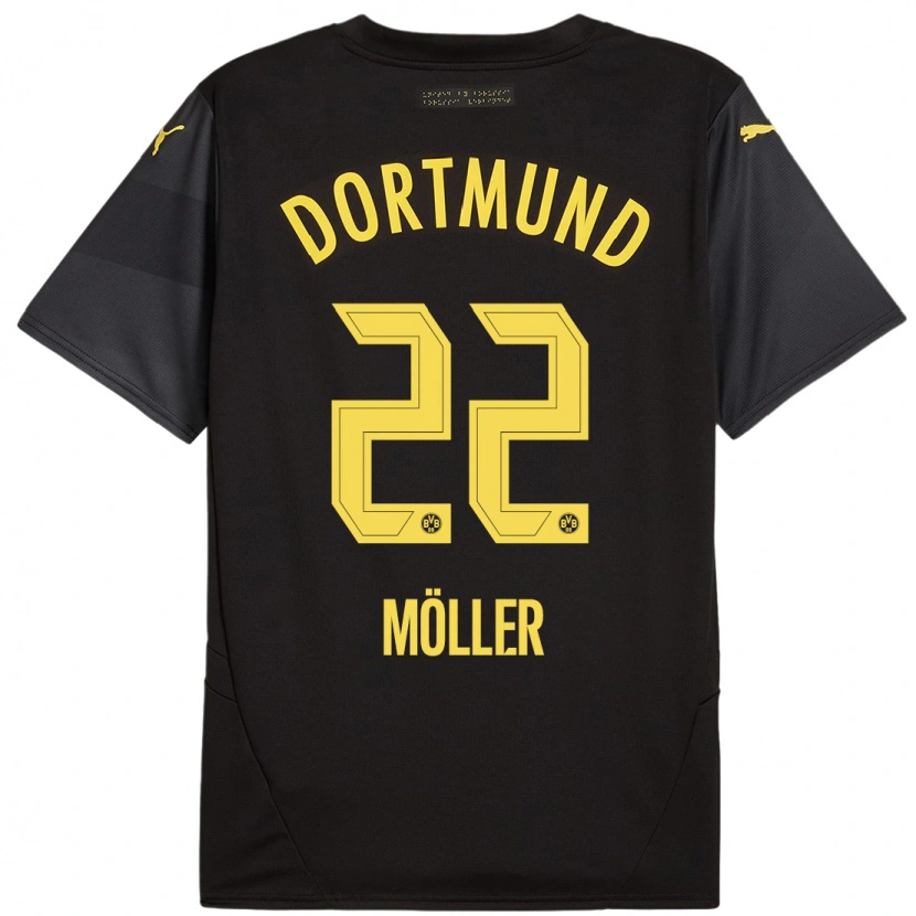 Danxen Homme Maillot Paul Möller #22 Noir Jaune Tenues Extérieur 2024/25 T-Shirt