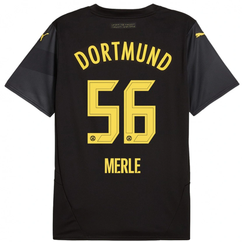 Danxen Homme Maillot Albers Merle #56 Noir Jaune Tenues Extérieur 2024/25 T-Shirt