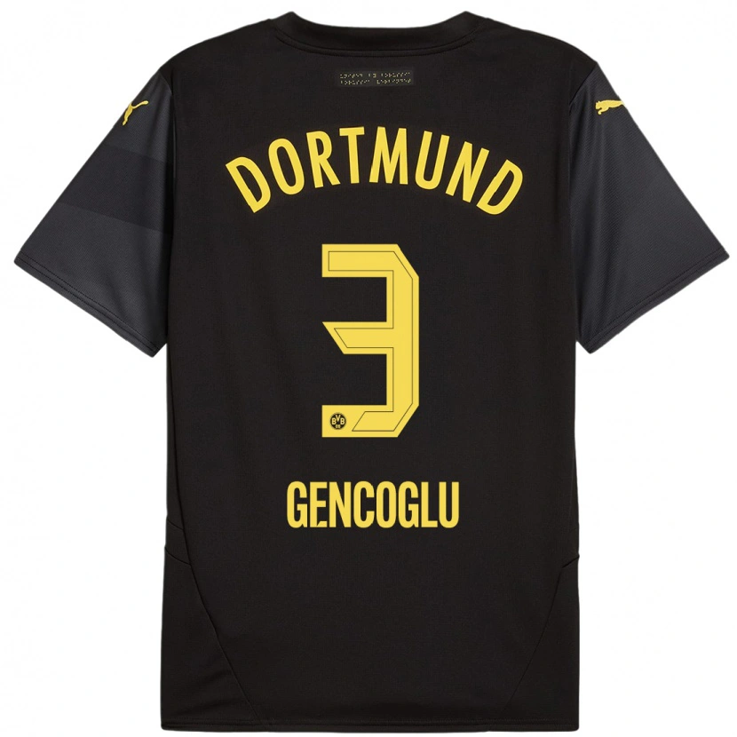 Danxen Homme Maillot Tekin Gencoglu #3 Noir Jaune Tenues Extérieur 2024/25 T-Shirt