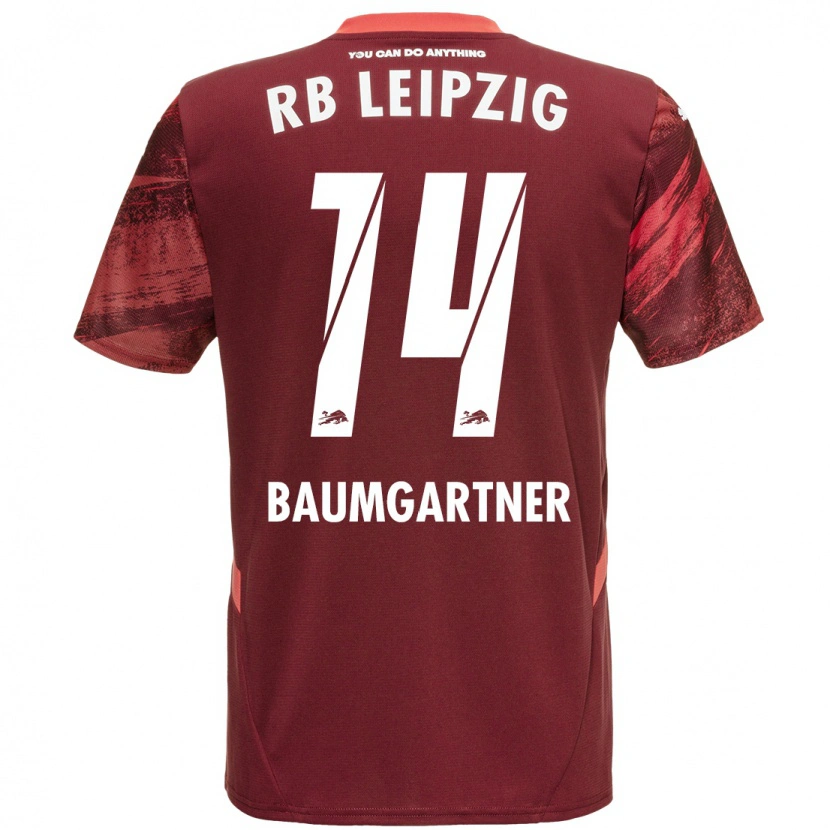 Danxen Homme Maillot Christoph Baumgartner #14 Bordeaux Tenues Extérieur 2024/25 T-Shirt