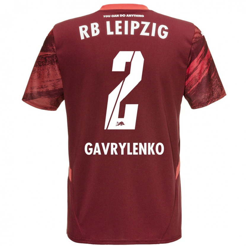 Danxen Homme Maillot Oleksandr Gavrylenko #2 Bordeaux Tenues Extérieur 2024/25 T-Shirt