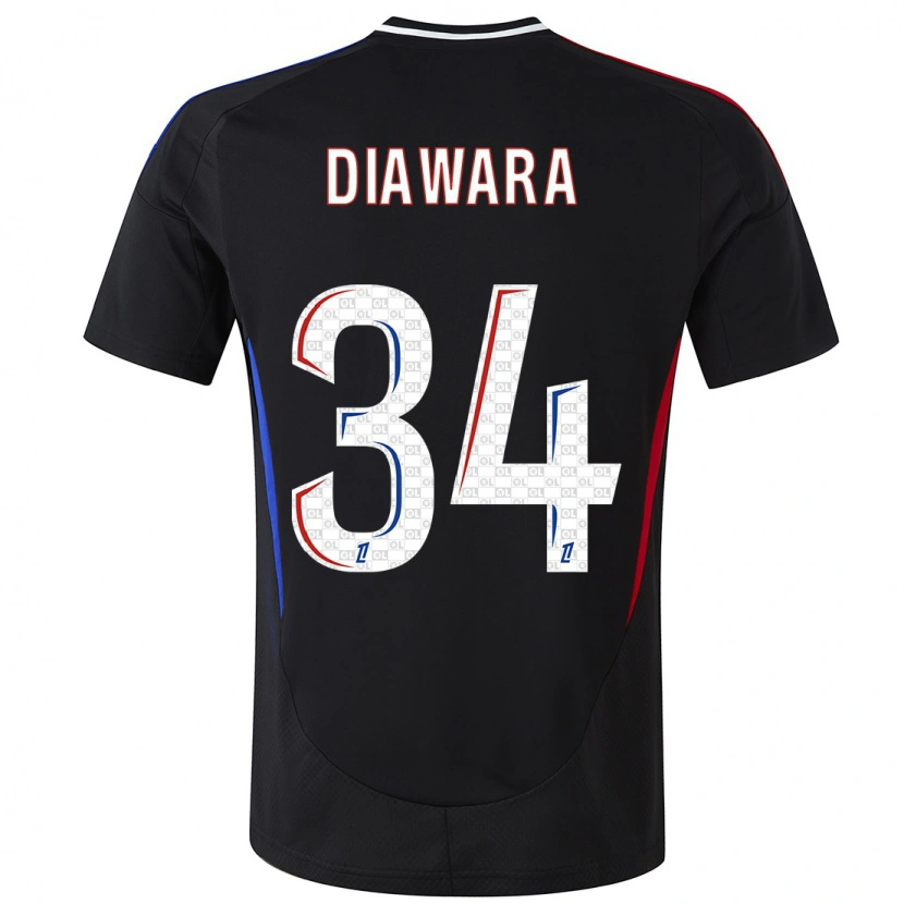 Danxen Homme Maillot Mahamadou Diawara #34 Noir Tenues Extérieur 2024/25 T-Shirt